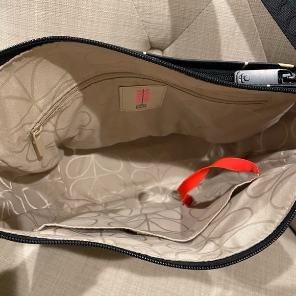 Orla Kiely Black and Cream Shoulder Bag - Picture 2 of 3